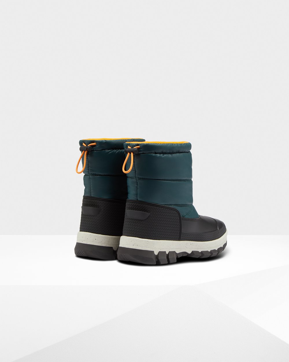 Womens Snow Boots - Hunter Original Insulated Short (10GPIZHXQ) - Green/Grey